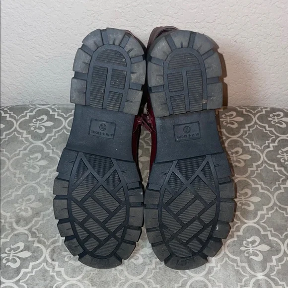 Sun + Stone Burgundy Combat Boots - Picture 4 of 6